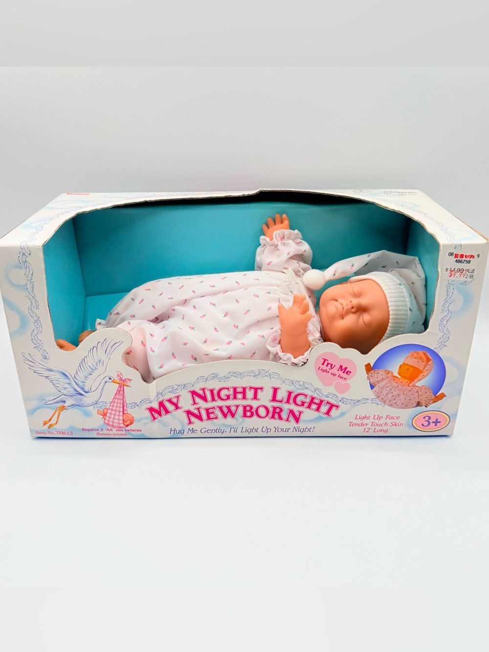 Vintage My Night Light Newborn Doll NOS KB Toys Light Up Tested TH613 NIB